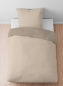 Preview: Biberna Melange- Flanell Bettwäsche 'Uni' 135 x 200 cm Natur - Beige